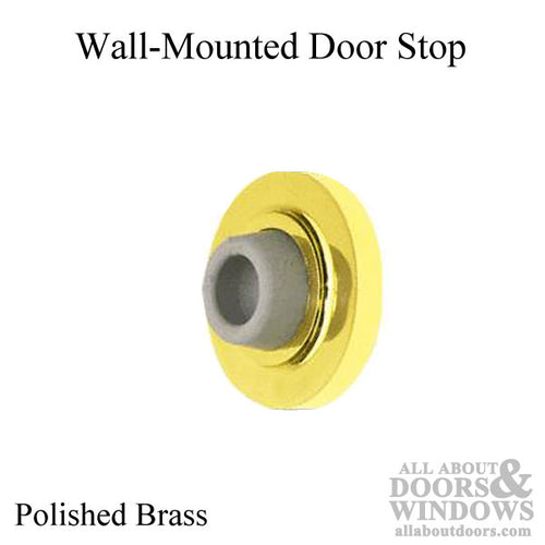 Door Stop, Wall Mounted 1-1/16” Polished Brass - Door Stop, Wall Mounted 1-1/16” Polished Brass