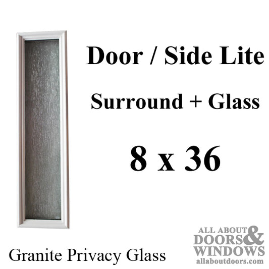 Therma-Tru 8 x 36 x 1 Granite Privacy Glass Surround