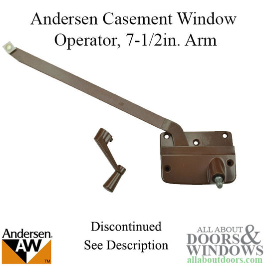 Discontinued Andersen Left Hand Operator Only with 7-1/2 Inch Arm and Square Shoe - Bronze