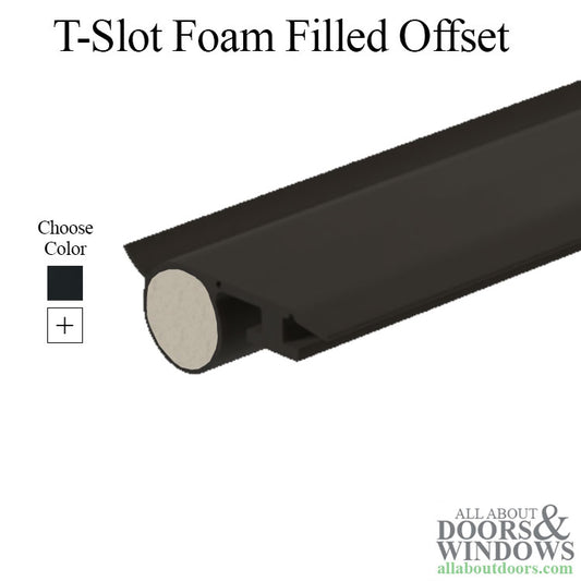 T-Slot Foam Filled Offset Bulb .187 x .375 with fin, Slide-in Backing Weatherstrip