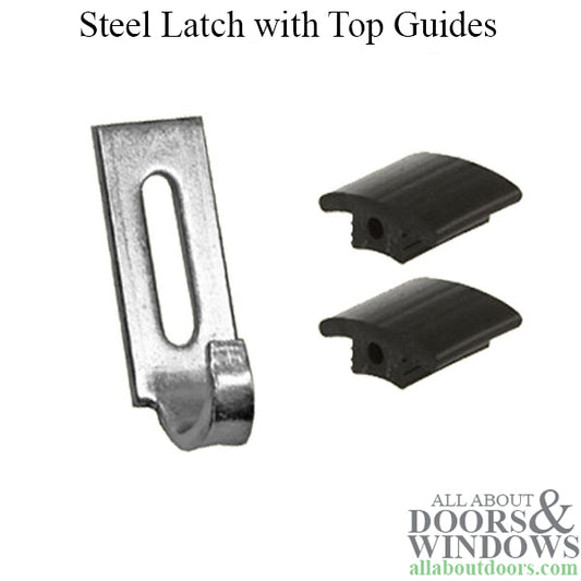 Steel Latch Strike with 2 Vinyl Top Guides for Sliding Screen Door