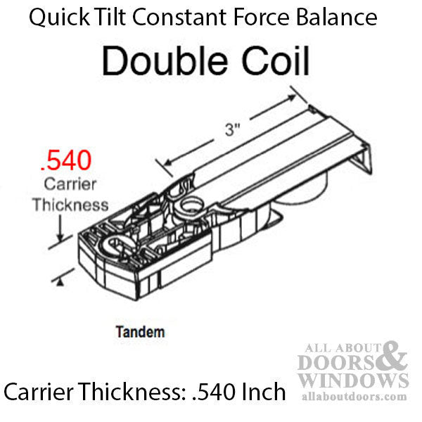 Quick Tilt Constant Force Balance .540 Carrier, Tandem Coil - Quick Tilt Constant Force Balance .540 Carrier, Tandem Coil