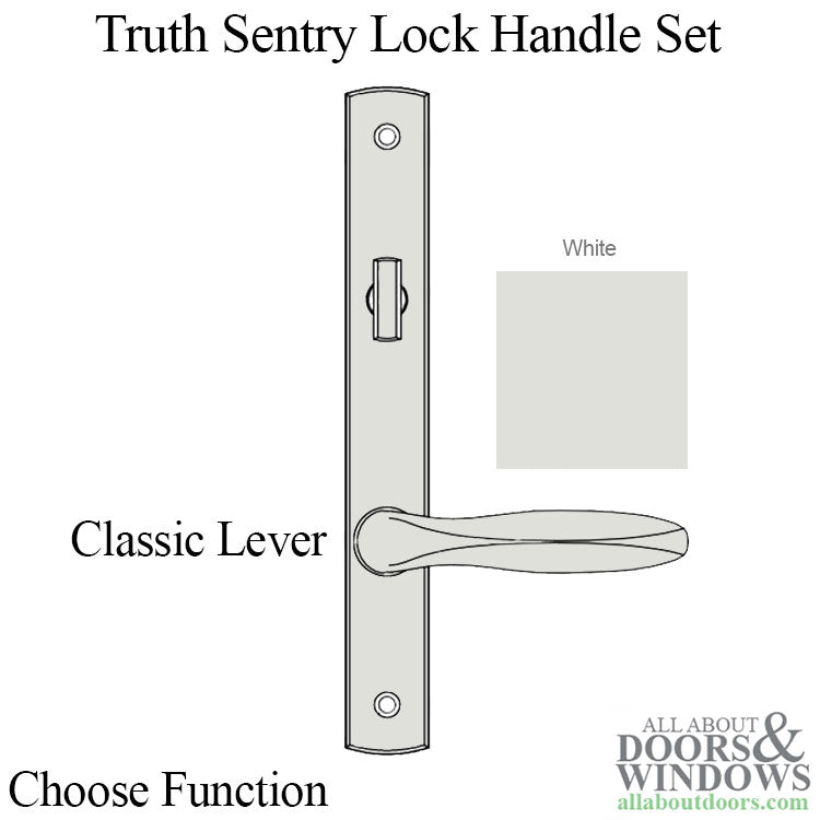 Truth Sentry Lock Handle Set, Classic, Painted over zinc, White, Choose Function - Truth Sentry Lock Handle Set, Classic, Painted over zinc, White, Choose Function