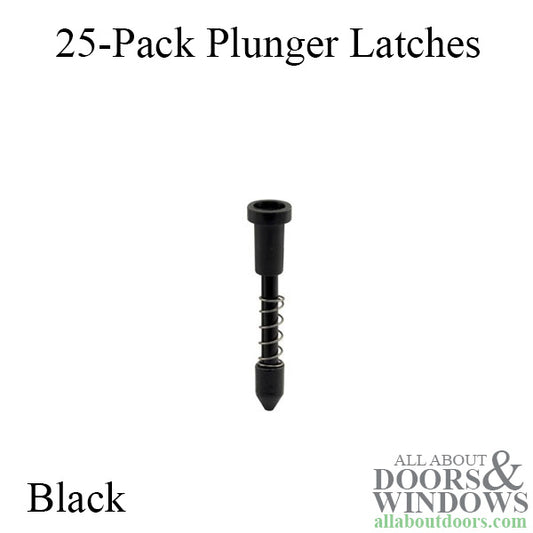 Plunger Latches, 3/8 or 7/16 inch frame, Black Nylon - 25 Pack