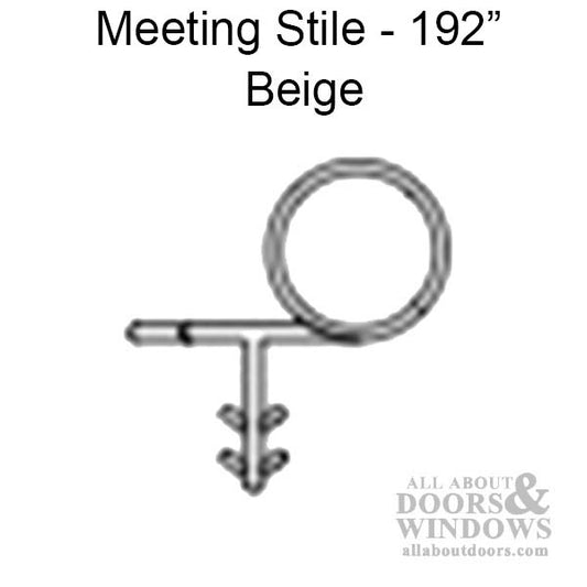 Marvin Meeting Stile for Sliding Patio Door Bulb Weather Strip Beige 192"