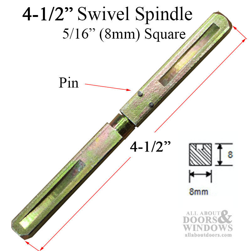 Swivel spindle 5/16 x 4-1/2