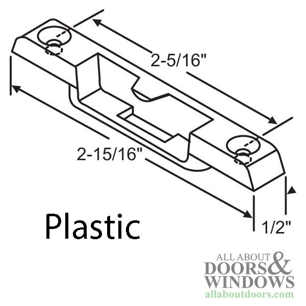 Keeper, Plastic,  2-5/16 Screw holes spacing - White - Keeper, Plastic,  2-5/16 Screw holes spacing - White