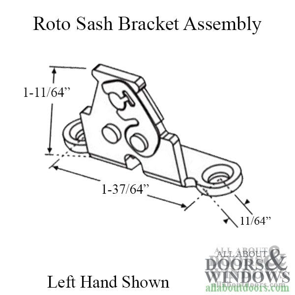 Roto Casement Window Operator Sash Bracket Assembly, Left Hand, 30mm, Facemount - Roto Casement Window Operator Sash Bracket Assembly, Left Hand, 30mm, Facemount