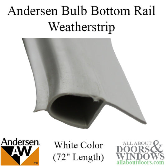 Andersen Weatherstrip, Bulb / Bottom Rail  Perma-Shield Narroline Windows - White