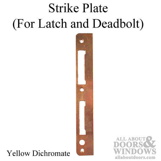 Strike Plate, Latch and Deadbolt - Yellow Dichromate