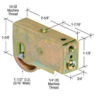 1-1/2  Steel Roller Assembly,  3/4 Housing