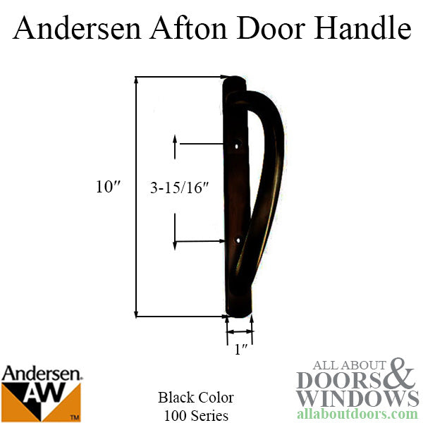 Andersen 100 Series Afton Glass door handle - Black - Andersen 100 Series Afton Glass door handle - Black