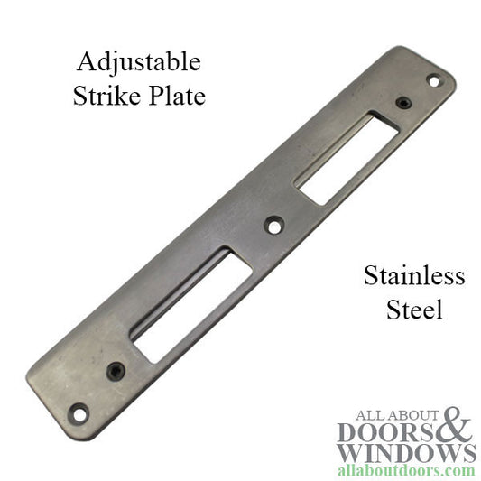 P2000 Latch and Deadbolt Strike Plate Adjustable - Stainless