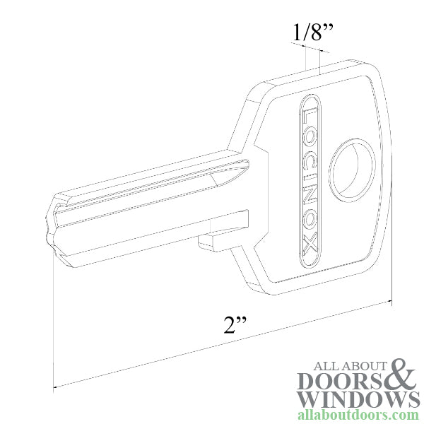 Locinox Key Blank fits 4-Pin Cylinder 307087 - Locinox Key Blank fits 4-Pin Cylinder 307087