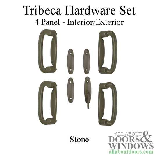 Andersen 4 Panel Gliding Door Tribeca Interior/Exterior Hardware Set - Stone