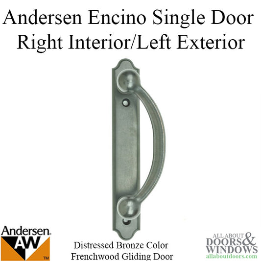 Andersen Frenchwood Gliding Doors - Handle - Encino - Right Interior/Left Exterior - Distressed Bronze