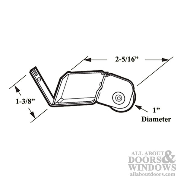 Straight Spring Tension Roller Assembly with 1 Inch Nylon Wheel for Sliding Screen Door - Straight Spring Tension Roller Assembly with 1 Inch Nylon Wheel for Sliding Screen Door