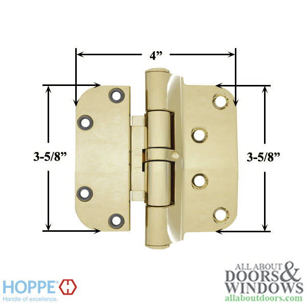 Hoppe F77-R, 2009 Adjustable Set Hinge, RHI/LHO- Resista Brass - Hoppe F77-R, 2009 Adjustable Set Hinge, RHI/LHO- Resista Brass