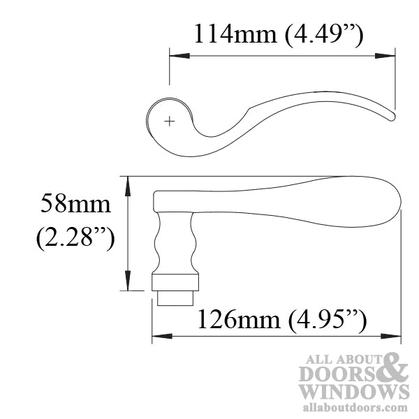 Munchen Lever Handle for Left Handed Multipoint Lock Handlesets - Brushed Chrome - Munchen Lever Handle for Left Handed Multipoint Lock Handlesets - Brushed Chrome
