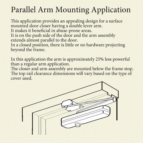 Parallel Arm Bracket / Mounting Plate for Commercial Door Closer, Choose Color - Parallel Arm Bracket / Mounting Plate for Commercial Door Closer, Choose Color