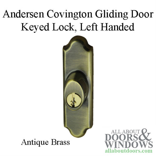 Andersen Gliding Door Keyed Lock, Covington - LH, Antique Brass - Andersen Gliding Door Keyed Lock, Covington - LH, Antique Brass