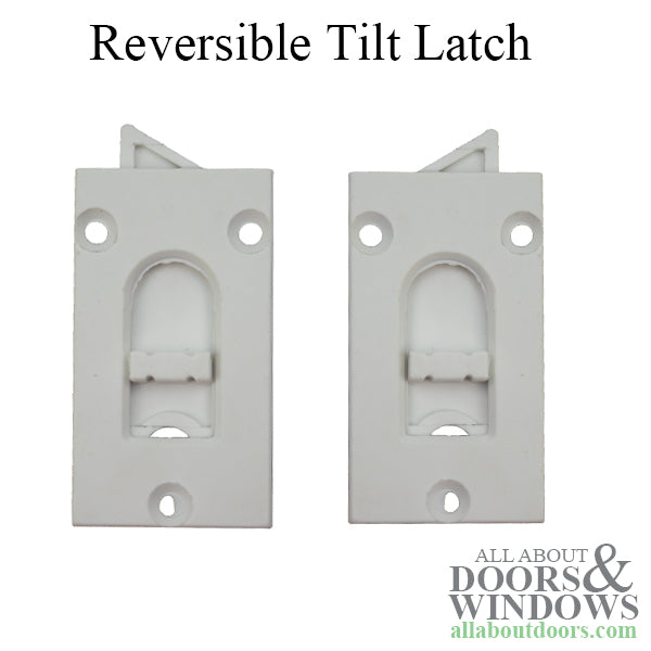 Reversible Tilt Latch, 3 Screw Hole - White - Reversible Tilt Latch, 3 Screw Hole - White