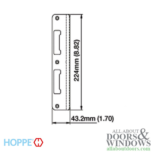HOPPE Latch and Deadbolt Strike with Curved Lip for 1-3/4