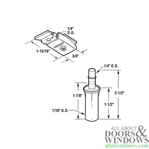 Bi-Fold Door Pivot and Track Socket - Nylon - Bi-Fold Door Pivot and Track Socket - Nylon