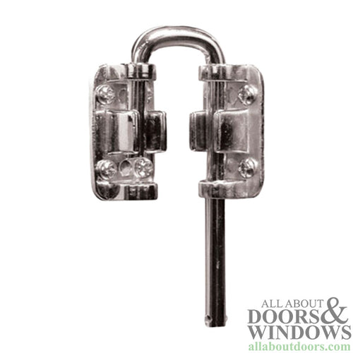 13/16 Inch Sliding Door Loop Lock - Nickel Plated - 13/16 Inch Sliding Door Loop Lock - Nickel Plated