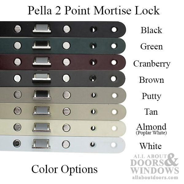 Pella 2 Point Bolt Mortise Lock Body, Storm Door - Choose Color - Pella 2 Point Bolt Mortise Lock Body, Storm Door - Choose Color