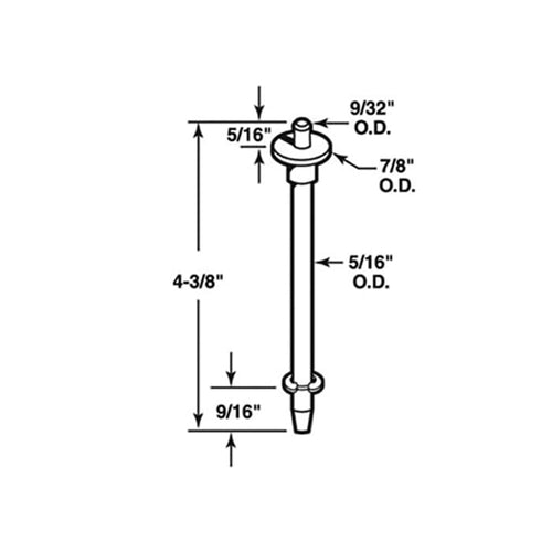 Pivot Rod, 5/16 inch, Top, Metal bi-fold Door - Pivot Rod, 5/16 inch, Top, Metal bi-fold Door