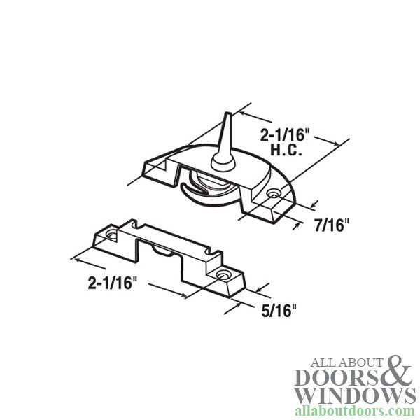 2-1/16inch Sash / Cam Lock, Diecast - Choose Color - 2-1/16inch Sash / Cam Lock, Diecast - Choose Color