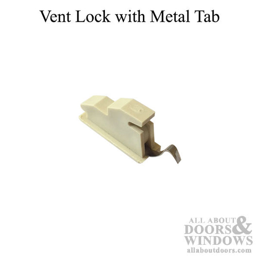 1-5/32" Vent Lock, Vinyl  with metal tab - Beige