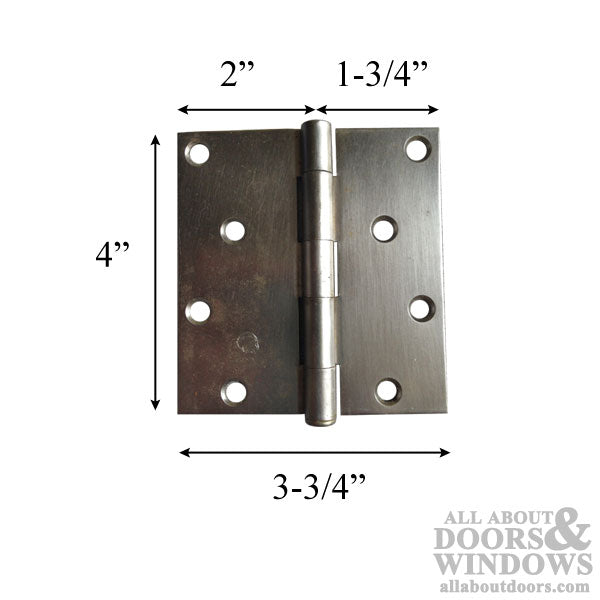 Steel Hinge - 4 x 3-3/4 - Square Corners - Steel Hinge - 4 x 3-3/4 - Square Corners