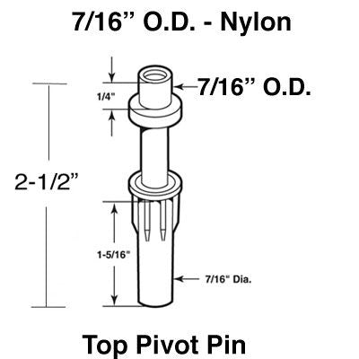 Pivot ,  7/16 inch dia, Spring loaded Top,  Bi-Fold - Pivot ,  7/16 inch dia, Spring loaded Top,  Bi-Fold