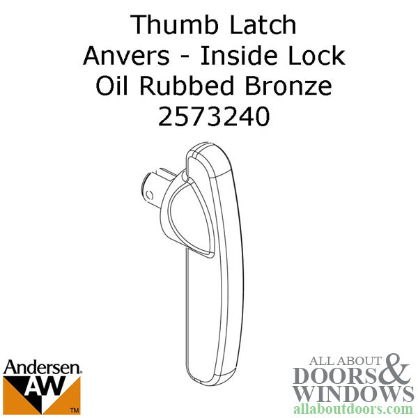 Andersen Frenchwood Gliding Door - Thumb Latch - Anvers/Inside Lock - Oil Rubbed Bronze - Andersen Frenchwood Gliding Door - Thumb Latch - Anvers/Inside Lock - Oil Rubbed Bronze