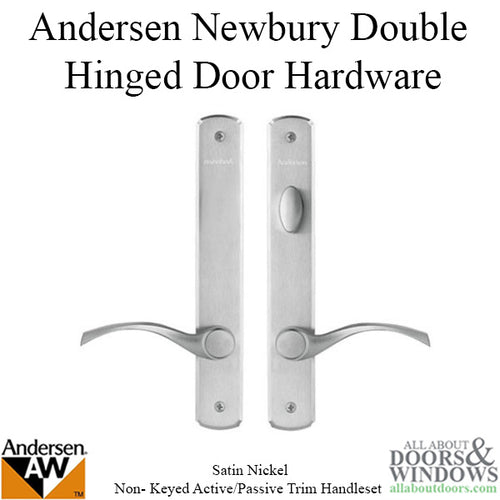 Hardware Kit, Double Door, Newbury, Active / Passive - Satin Nickel - Hardware Kit, Double Door, Newbury, Active / Passive - Satin Nickel