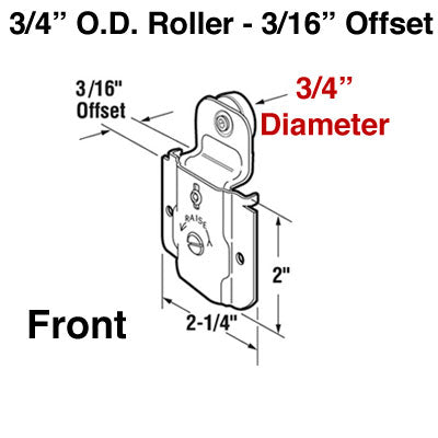 Roller Assembly - 3/4 Inch - Side Mount - Wardrobe Door - Roller Assembly - 3/4 Inch - Side Mount - Wardrobe Door