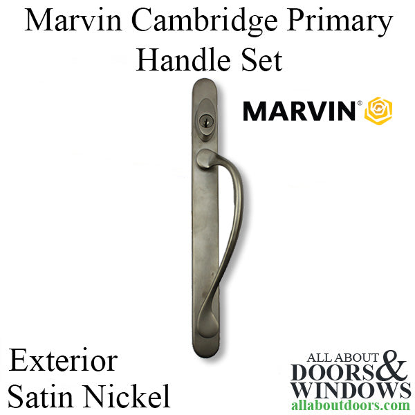 Marvin Cambridge Exterior Sliding Handle Set, Narrow Style, Right Handed - Satin Nickel - Marvin Cambridge Exterior Sliding Handle Set, Narrow Style, Right Handed - Satin Nickel