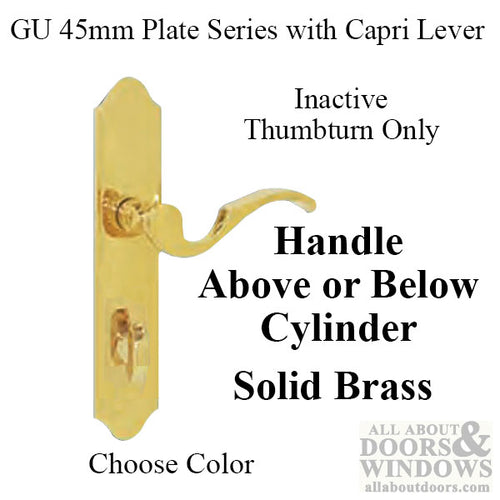 G-U Capri Handle & 45mm Plate, Inactive, Thumbturn Only (Handles DO Move) Choose Color - G-U Capri Handle & 45mm Plate, Inactive, Thumbturn Only (Handles DO Move) Choose Color