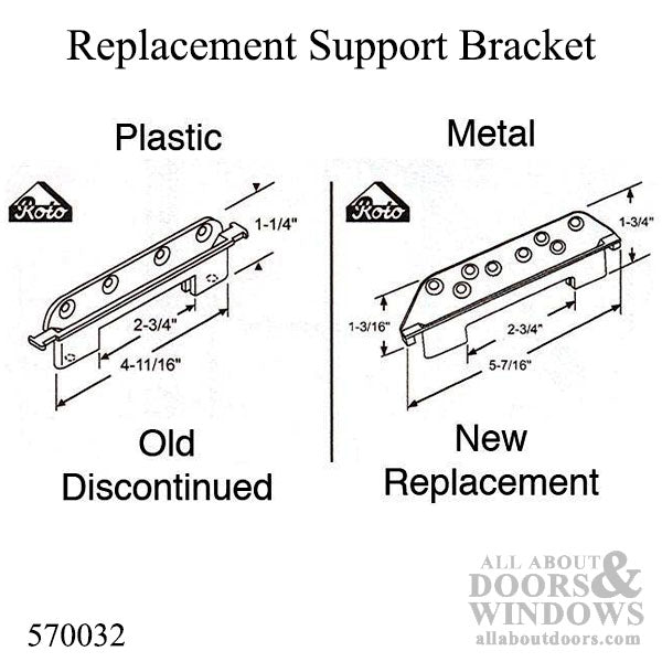 Roto Hardware Replacement Support Bracket - Roto Hardware Replacement Support Bracket