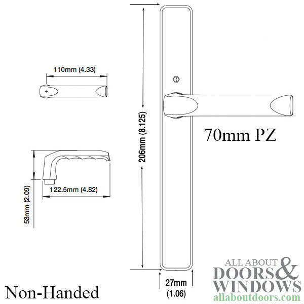 Atrium / Ferco 70mm handle, 7 mm Spindle - Gold - BLEMISHED - Atrium / Ferco 70mm handle, 7 mm Spindle - Gold - BLEMISHED