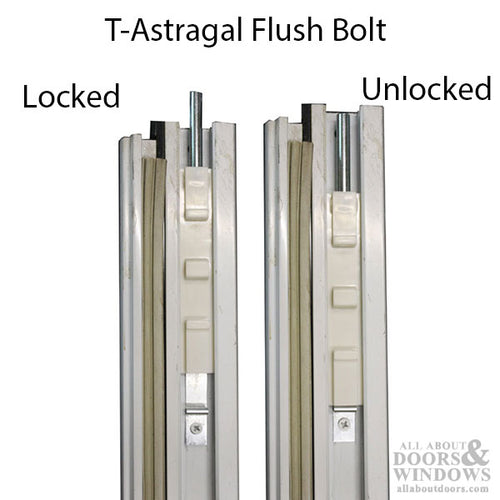 T-Astragal Flush Bolt, 1-1/16 Threaded Rod -  Plastic - T-Astragal Flush Bolt, 1-1/16 Threaded Rod -  Plastic