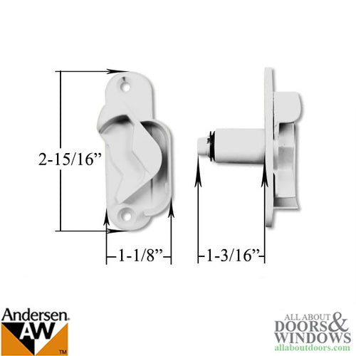 Andersen Window - Perma-Shield Gliding Door - Latch Mechanism (1982-Present)  White - Andersen Window - Perma-Shield Gliding Door - Latch Mechanism (1982-Present)  White