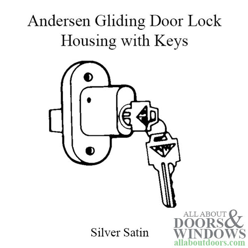 Andersen Perma-Shield Gliding Doors - Lock Housing with Keys - 3 Panel - Silver Satin - Andersen Perma-Shield Gliding Doors - Lock Housing with Keys - 3 Panel - Silver Satin
