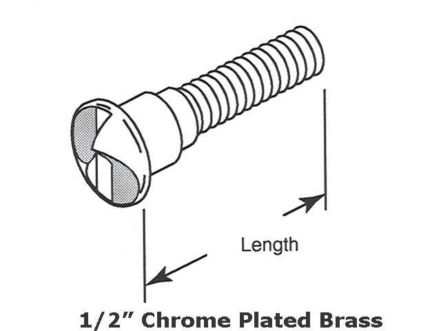 One Way Shoulder Screw 0.5 Inch Length Chrome Plated Brass - One Way Shoulder Screw 0.5 Inch Length Chrome Plated Brass