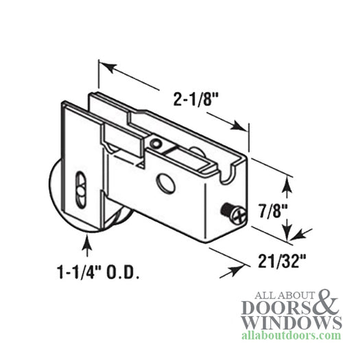 1-1/4  nylon wheel, roller assembly - 1-1/4  nylon wheel, roller assembly