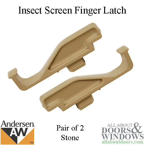 Andersen 200 Series Tilt-Wash Insect Screen Finger Latch - Stone - Andersen 200 Series Tilt-Wash Insect Screen Finger Latch - Stone