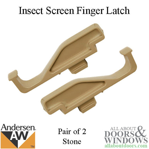 Andersen 200 Series Tilt-Wash Insect Screen Finger Latch - Stone - Andersen 200 Series Tilt-Wash Insect Screen Finger Latch - Stone