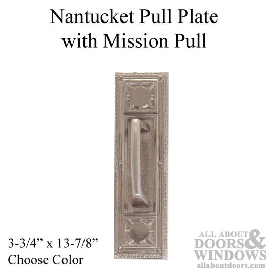 Nantucket Pull Plate with Mission Pull 3-3/4" x 13-7/8"